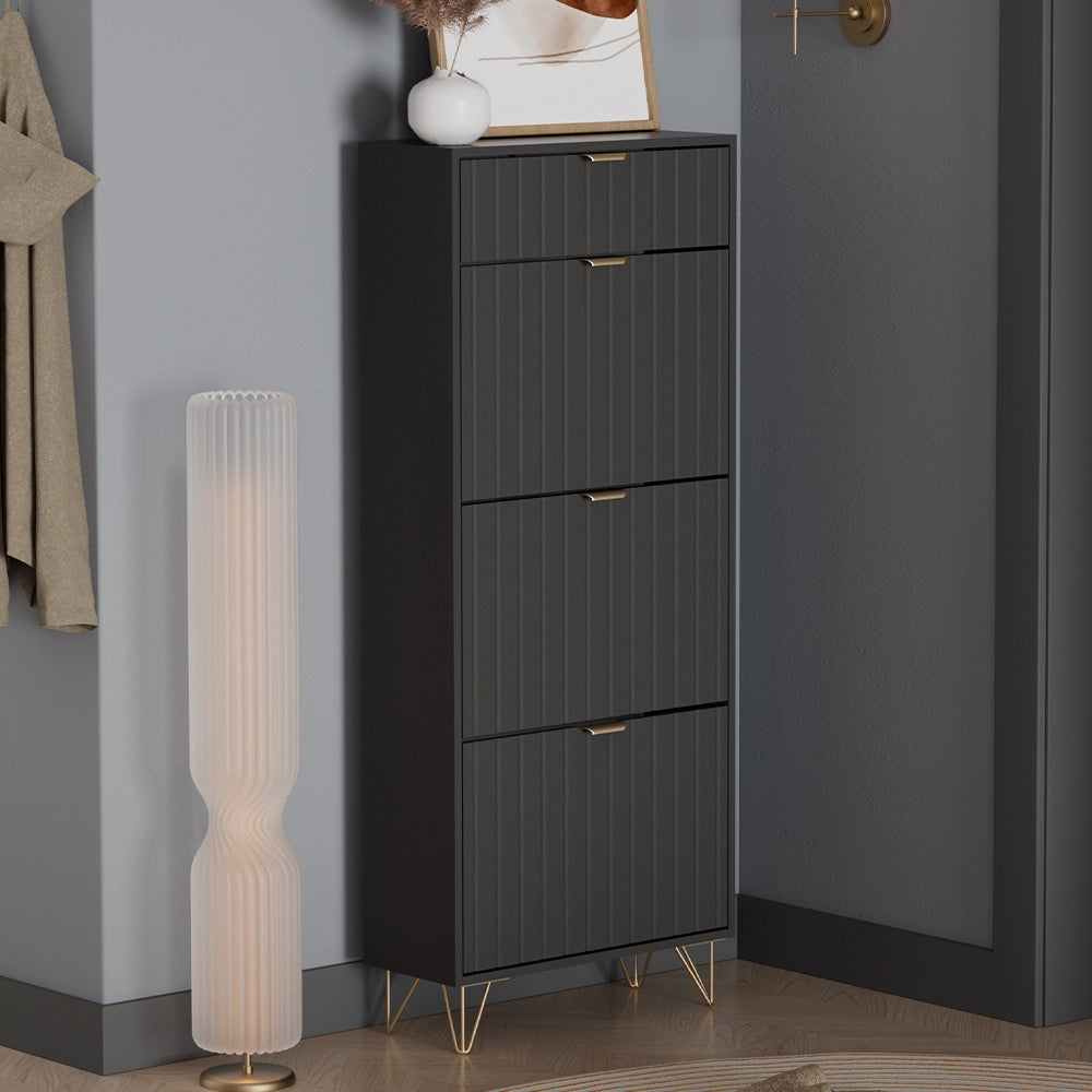 Vicco Mobile porta scarpe Nero 60 x 145 cm 3 scomparti