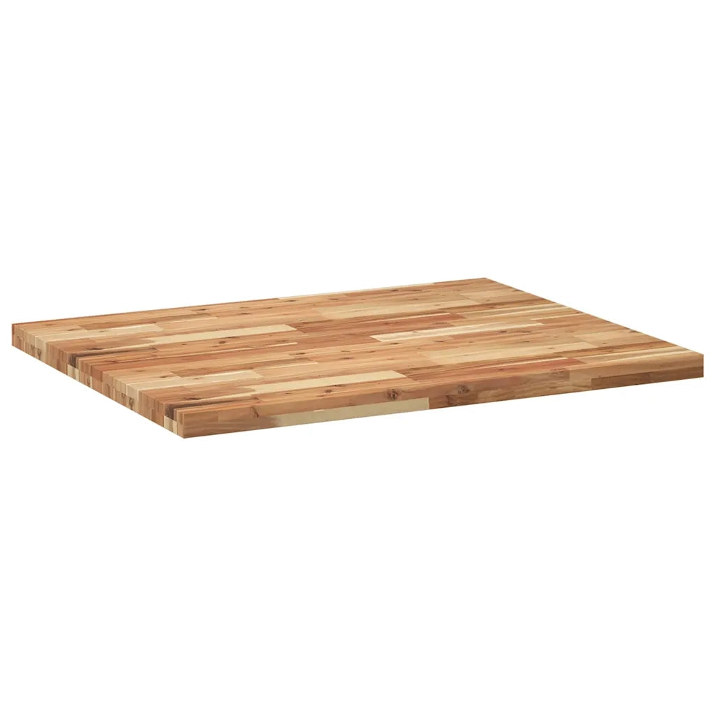 Piano Tavolo Rettangolare 100x80x4cm Legno Massello di Acacia