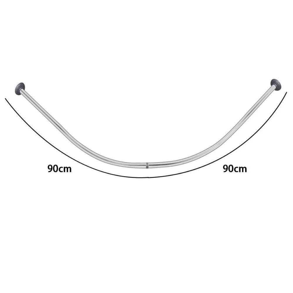 Trade Shop - Bastone Asta Per Tenda Doccia Barra Curva Angolare Cromata 90 X 90cm Bagno 59802 -