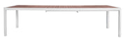 Tavolo Allungabile da Giardino 200/300x100x76 cm Lanzarote in Alluminio e Doghe in Teak Bianco