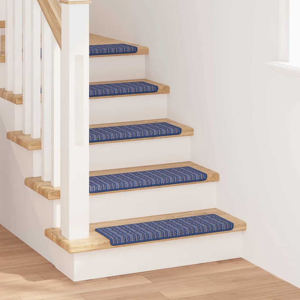 Tappetini per scale autoadesivi 15 pz | Gradini per Scale Blu 65 x 21 x 4 cm