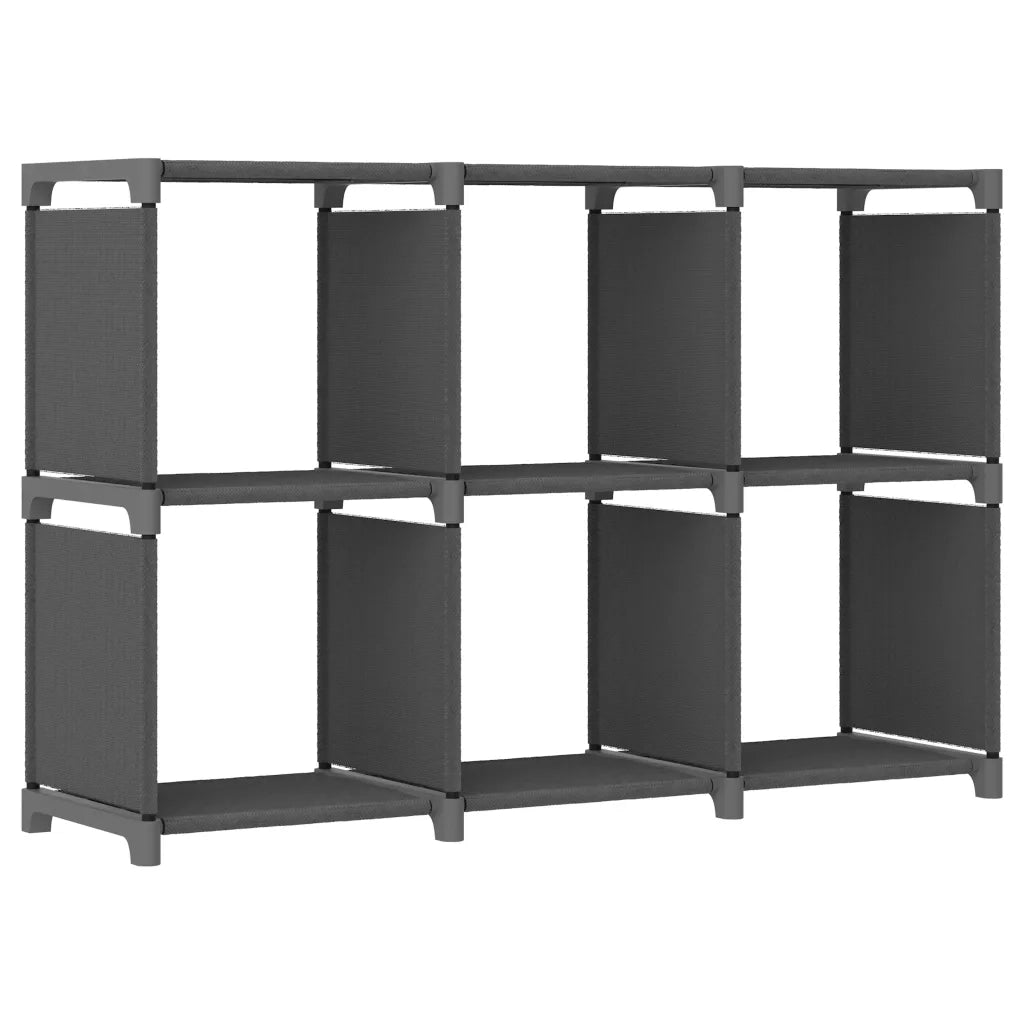 Mensola con 6 Vani a Cubo Grigia 103x30x72,5 cm in Tessuto cod mxl 17906