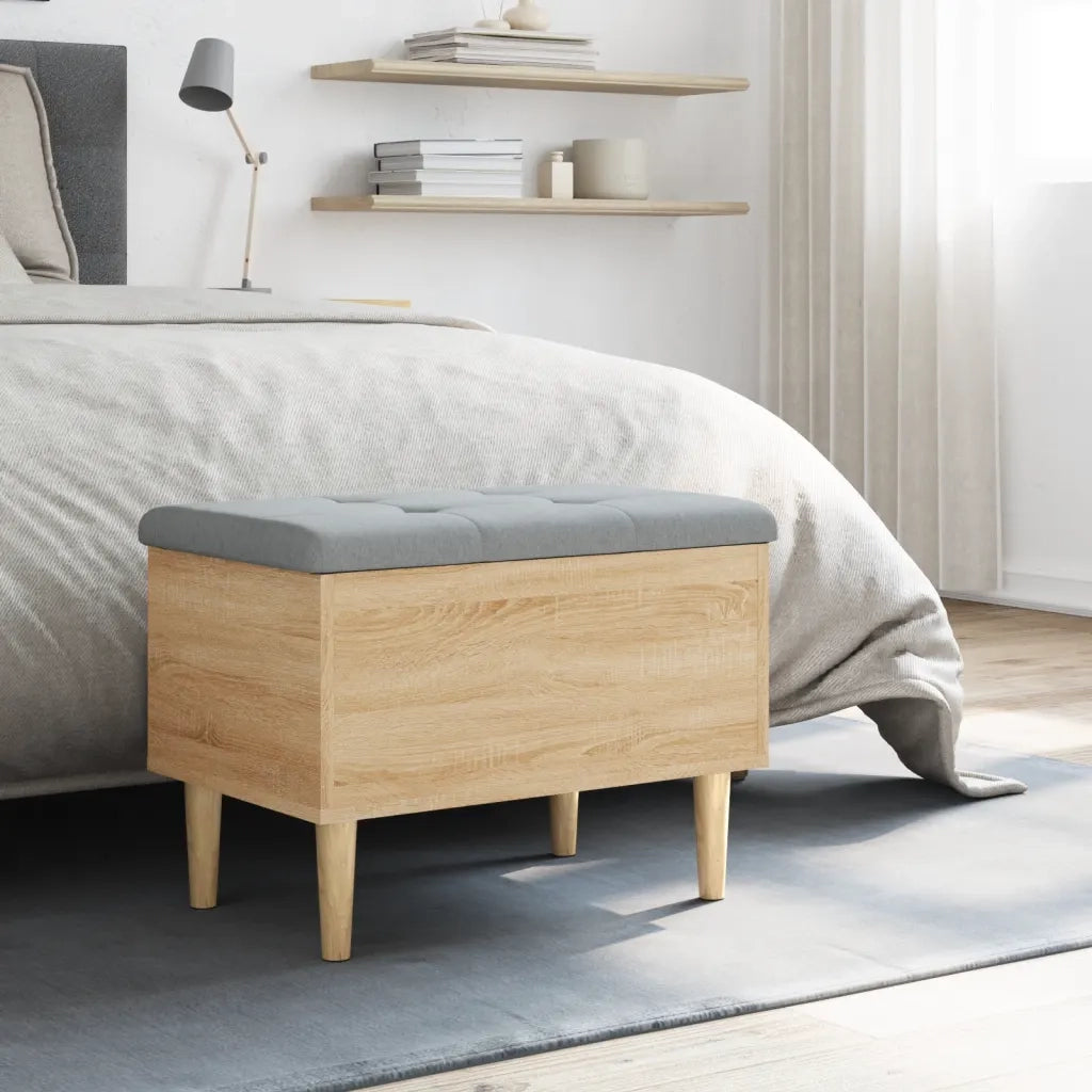 Panca Portaoggetti Rovere Sonoma 62x42x46 cm Legno Multistrato 835070