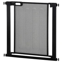Cancellino per Cani Estensibile a Pressione con Chiusura Automatica, Acciaio e ABS, 75-82x76 cm, Nero