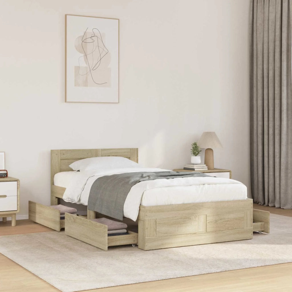Struttura letto con testata Rovere Sonoma 80 x 200 cm 3429678
