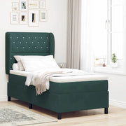 Letto a molle con materasso Verde Scuro 200 x 100 cm Velluto 3340865