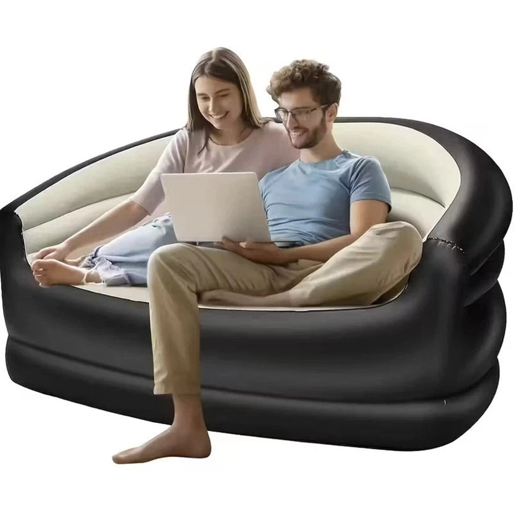 Trade Shop - Divano Gonfiabile A 2 Posti Comfort Portatile Con Schienale Braccioli Per Interno Esterno -