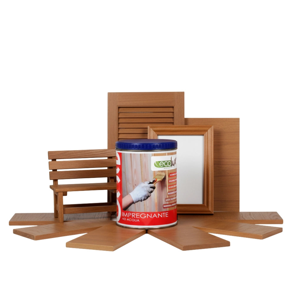 Ecolux impregnante fondo protettivo acrilico pigmentato teak per legno *** formato 0,750 lt, confezione 1