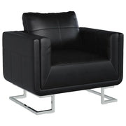 Poltrona a Pozzetto con Gambe Cromate Nera in Similpelle cod mxl 22551