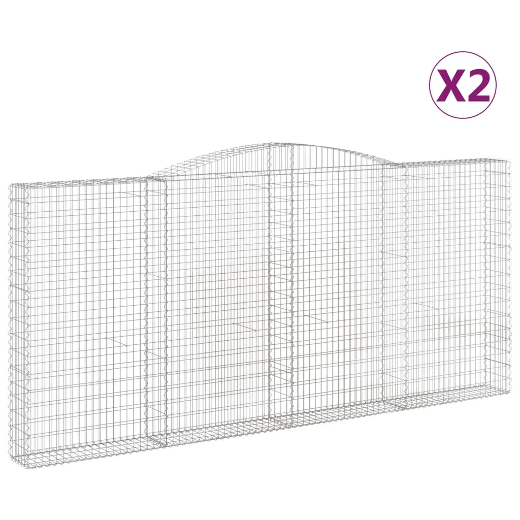 Cesti Gabbioni ad Arco 2 pz 400x30x180/200 cm Ferro Zincato 3146918