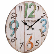 Orologio da parete in legno bianco 34x34x2cm