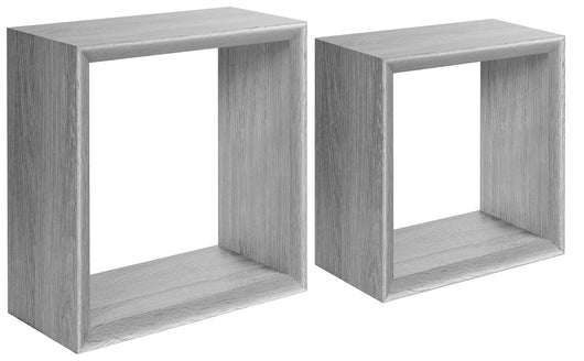 Set 2 Mensole Cubo da Parete Quadrato in Fibra di Legno Ginevra Rovere Imperiale