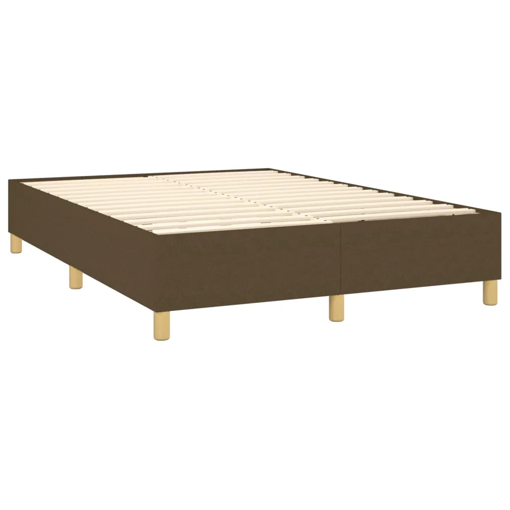 Letto a Molle Materasso e LED Marrone Scuro 140x200 cm Tessuto 3135520