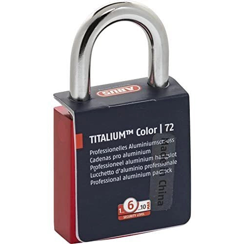 ABUS 712483 Love 72-40 Lock Look 2 SL 6 Lucchetto con Cilindro ABUS 6 Pin e Catenaccio in Acciaio Temprato con Protezione NANO PROTECT colore Rosso