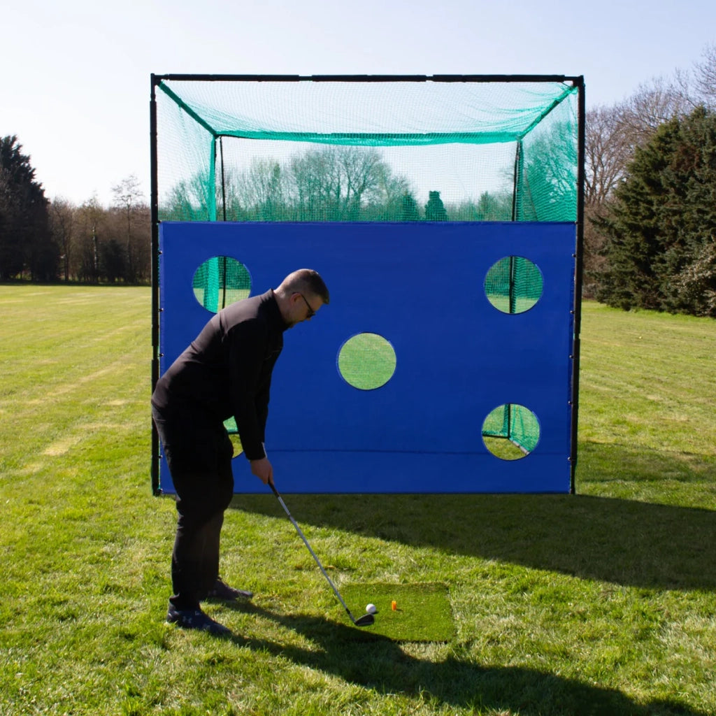 Gabbia di pratica di guida del golf 3m con rete ad alto impatto foglio con 5 fori per il bersaglio