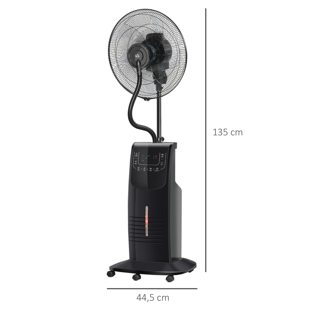 Ventilatore Oscillante da Esterno con Nebulizzatore e Telecomando ¨C Zephmum ¨C Nero 44,5x44,5x135 cm