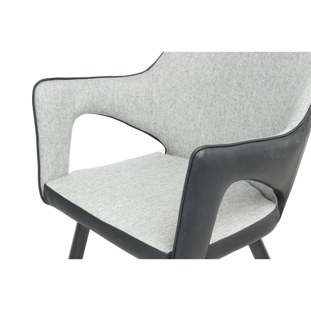 Set di 2 sedie moderne Palina in ecopelle e tessuto grigio
