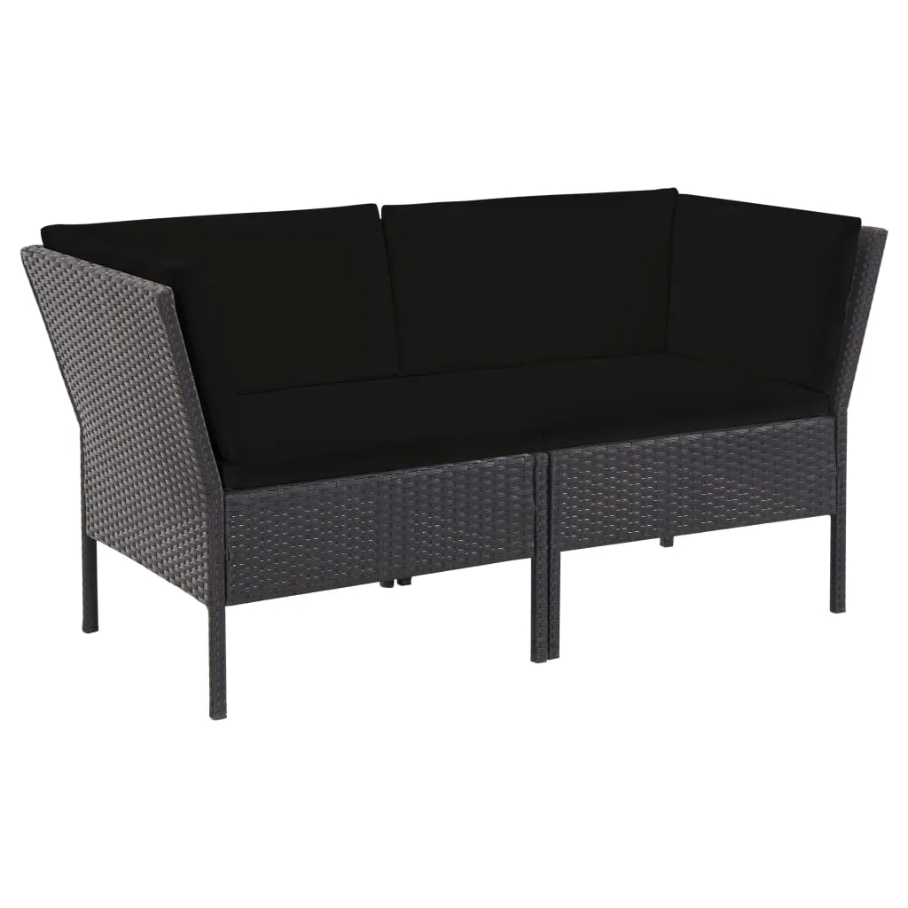 Set mobili da giardino set da esterno 6 pezzi con cuscini in polyrattan nero 02_0016918