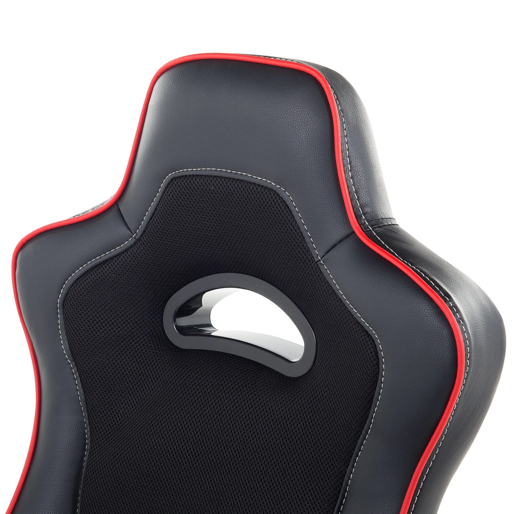 Sedia Direzionale da Ufficio Nera in Ecopelle Girevole Alzata a Gas Regolabile in Altezza con Ruote Ergonomica Moderna