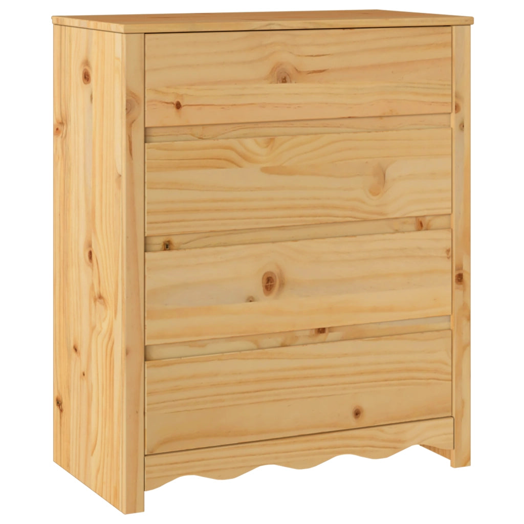 Cassettiera "DRAMMEN" 76,5x40x91 cm Legno Massello di Pino