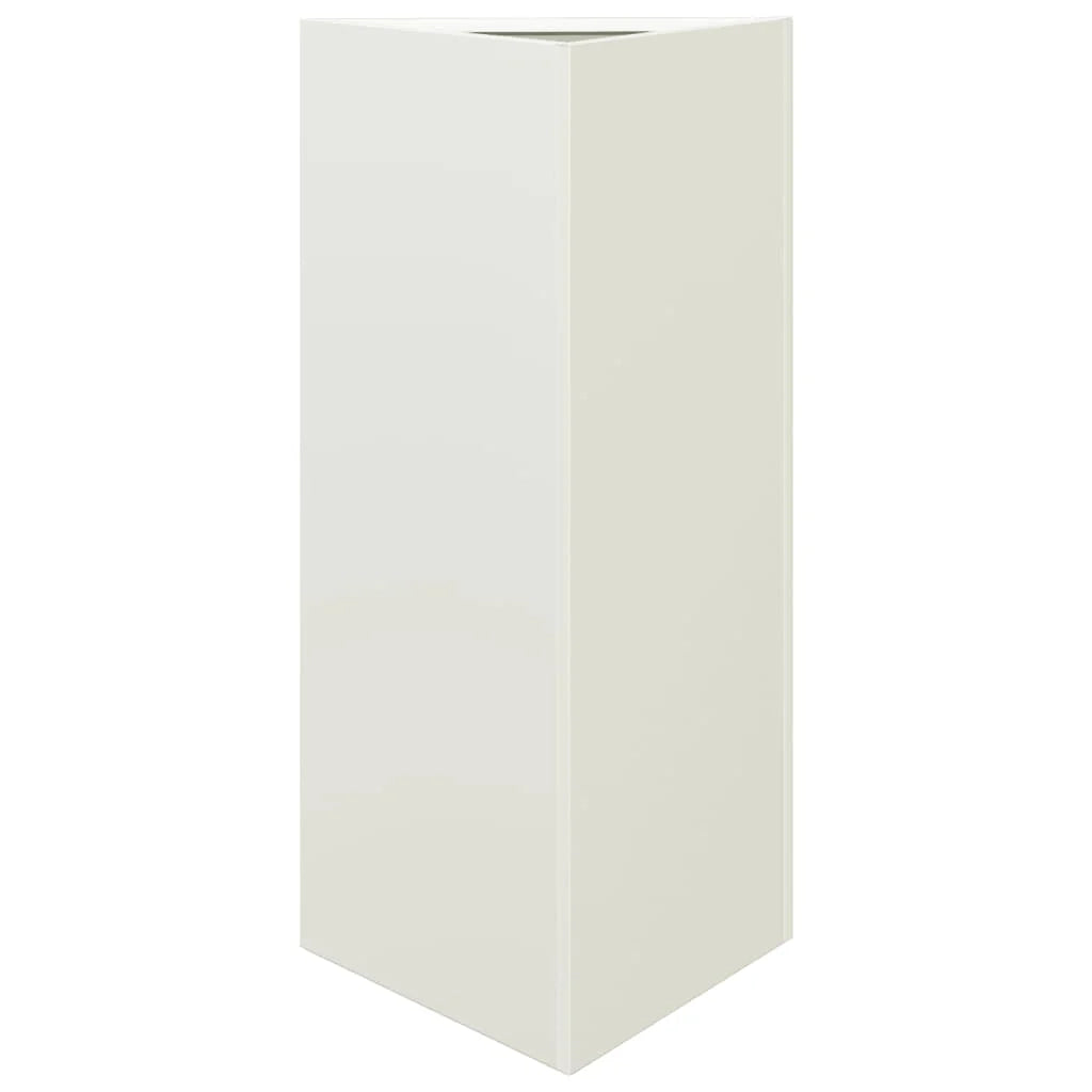 Fioriera rialzata per piante fiori giardino terrazze set da 2 triangolare 40 x 34,5 x 70 cm acciaio bianco 02_0039099