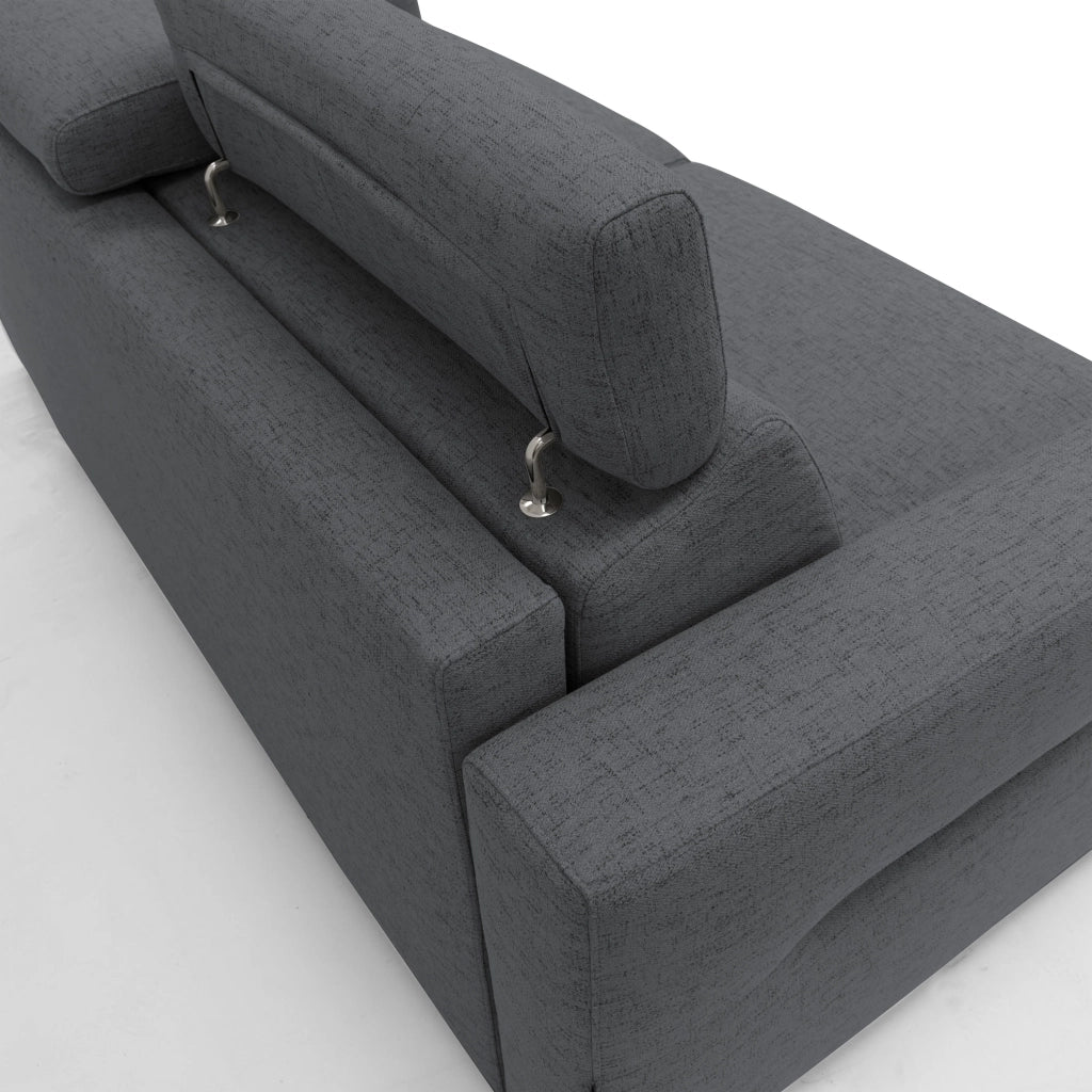Avalon Divano letto con materasso H18 180 cm (mat. 120x197 cm) antracite