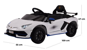 Macchina Elettrica per Bambini 12V con Licenza Lamborghini Aventador SVJ Small Bianca