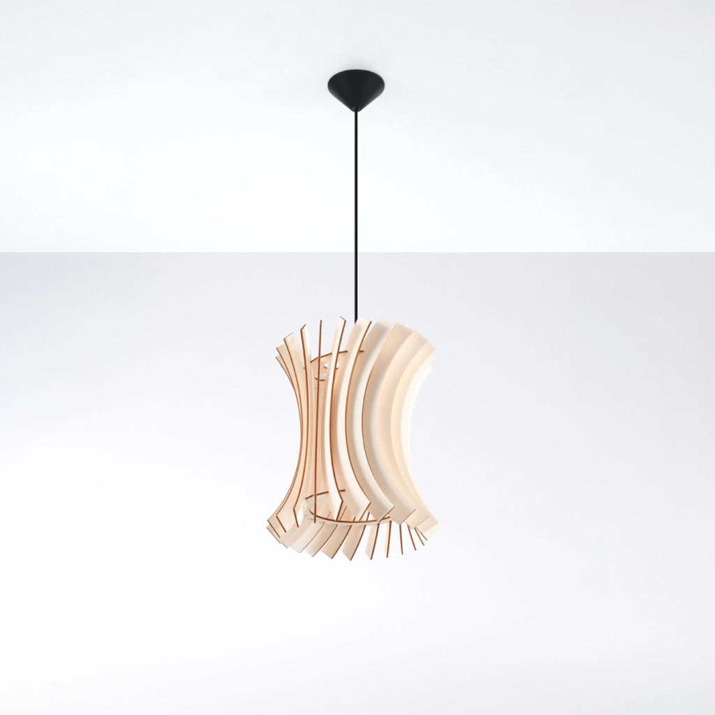Lampada a tubo in legno Peach Puff Oriana E27 15W LED stile scandinavo