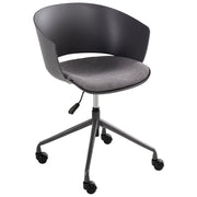 Sedia da ufficio con seduta in tessuto grigio grafite girevole, per scrivania regolabile in altezza