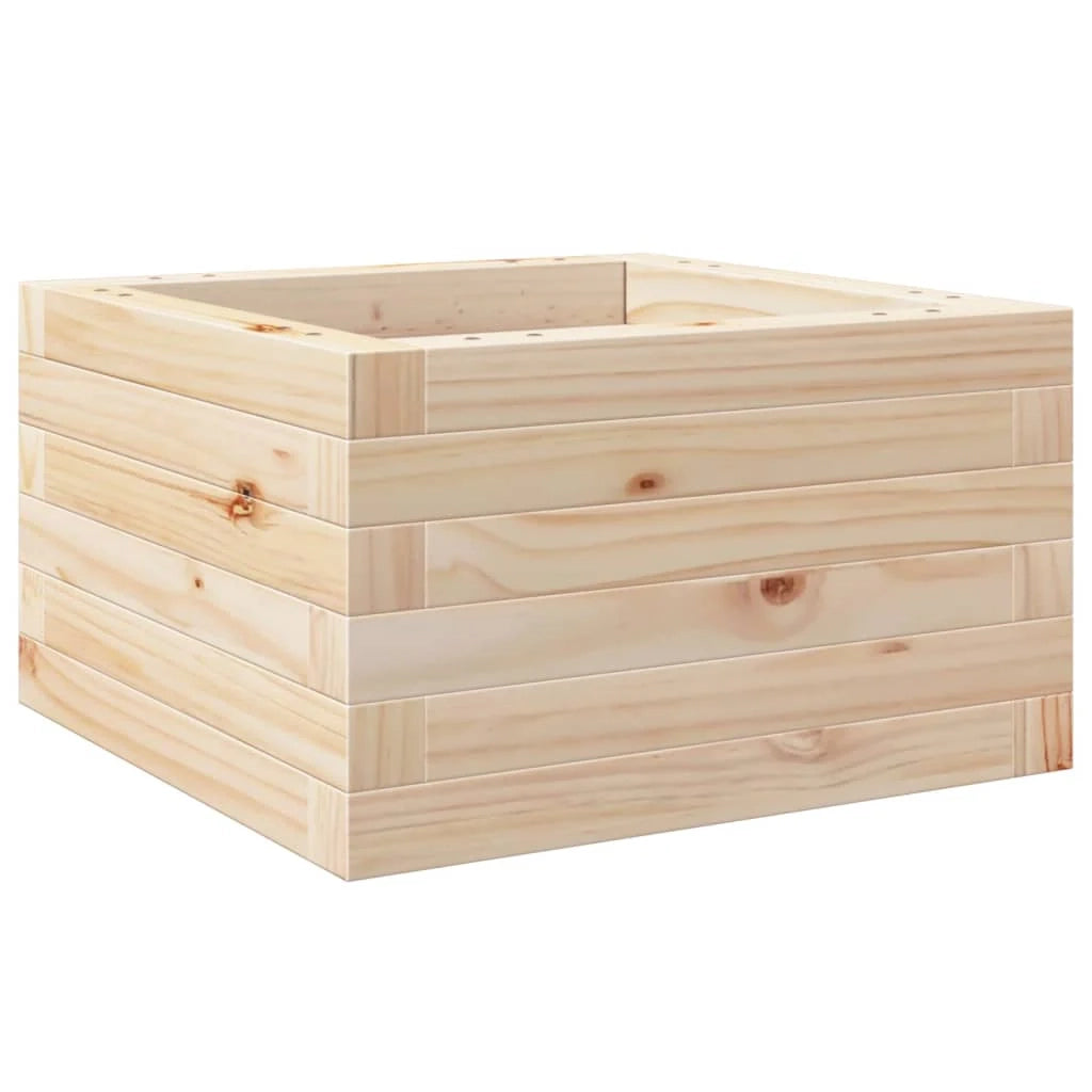 Fioriera rialzata per piante e fiori terrazza o giardino 40 x 40 x 23 cm legno di pino massiccio marrone 02_0037524