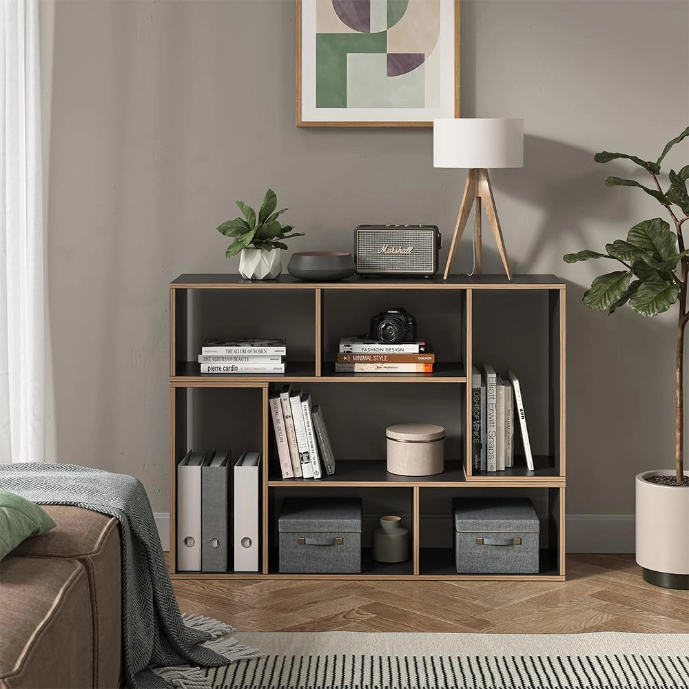 Libreria Tetrix, Antracite, 112.8 x 56.4 cm Set di 2, per la conservazione e l’esposizione di libri e oggetti decorativi