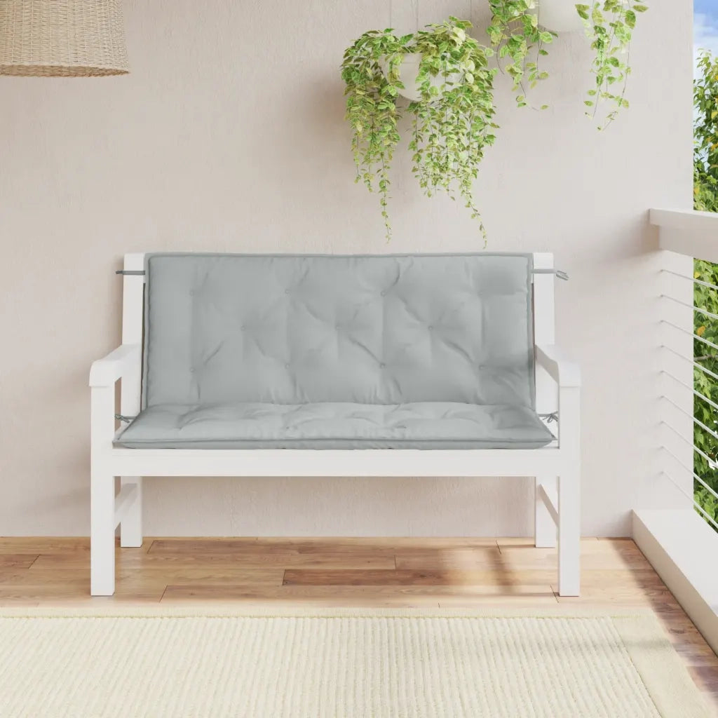 Cuscini Panca Giardino 2pz Grigio Chiaro MÃ©lange 120x50x7cm