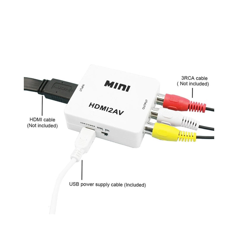 Trade Shop - Mini Adattatore Video Digitale Hdmi A Av Rca Convertitore Digitale Analogico -