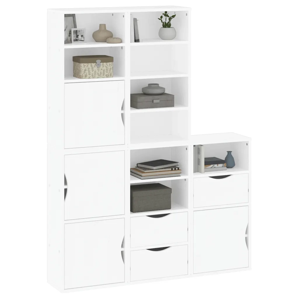 Armadietti Laterali 5 pz ODDA Bianco 40x24x79 cm Legno di Pino 3365361