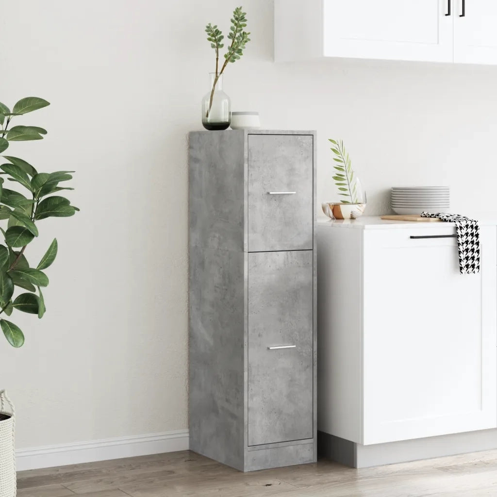 Armadietto da Farmacia Grigio Cemento 30x41x118 cm Truciolato 855163