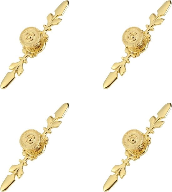 4 pezzi di maniglia di apertura a mano per cassetti - maniglia di apertura a mano a trazione - cassetti per mobili - cassetti per abbigliamento - cassetti per cucina - finitura oro.