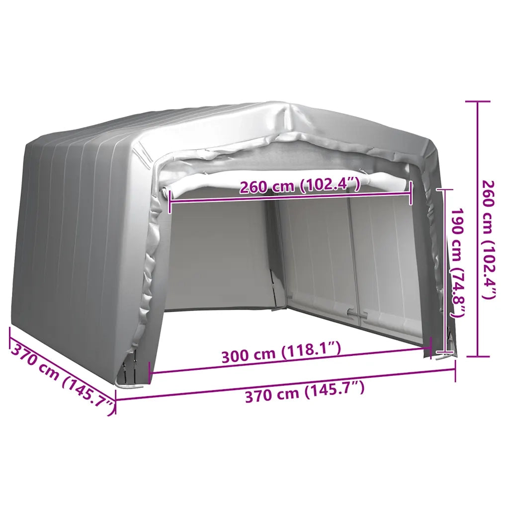 Tenda Capannone 370x370 cm Grigio Acciaio 3079591