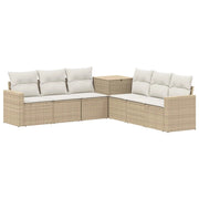 Set di divani 7 pcs Beige e Bianco Crema 3448788