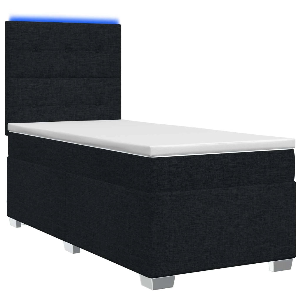 Letto box spring con materasso Nero 90 x 190 cm Tessuto 3454763