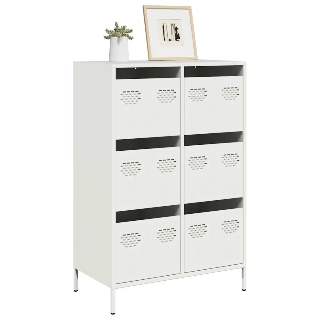 vidaXL Credenza Bianca 68x39x101,5 cm in Acciaio