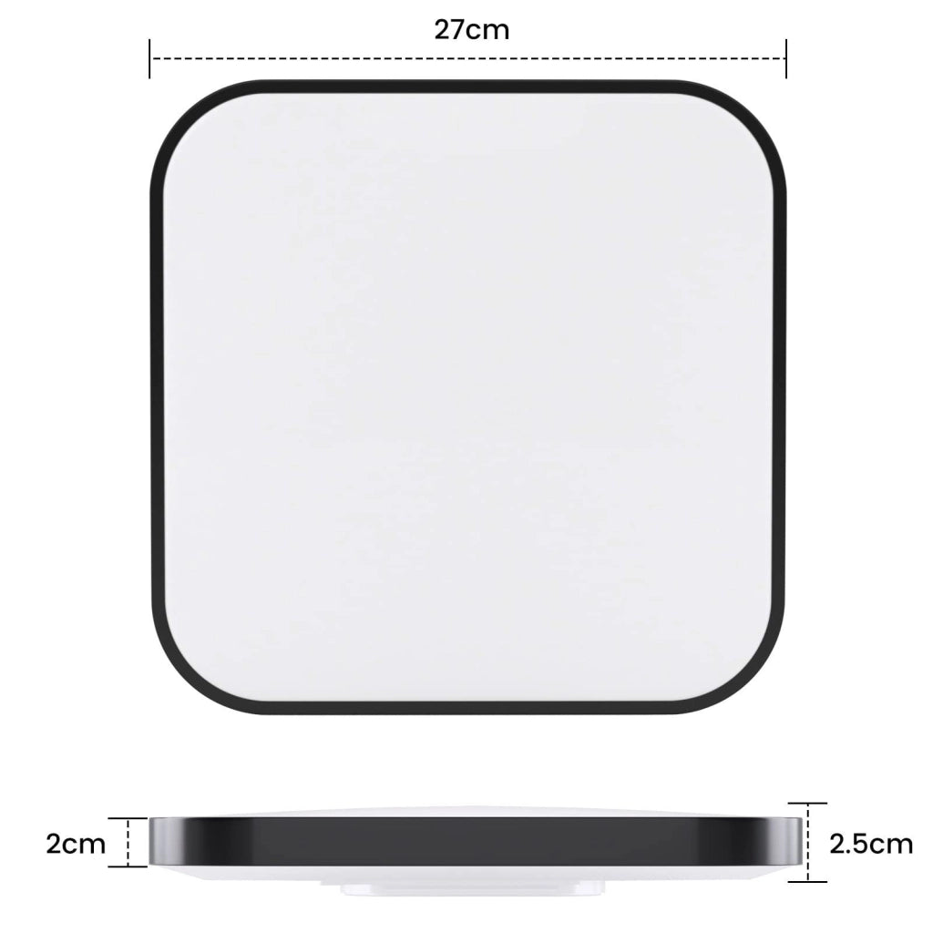 ZMH Lampada da soffitto plafoniera LED quadrata piatta 27cm 19W per camera letto corridoio