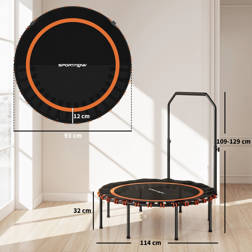 Trampolino Fitness con Manubrio Regolabile ¨C zephmum ¨C Acciaio, Plastica, Arancione