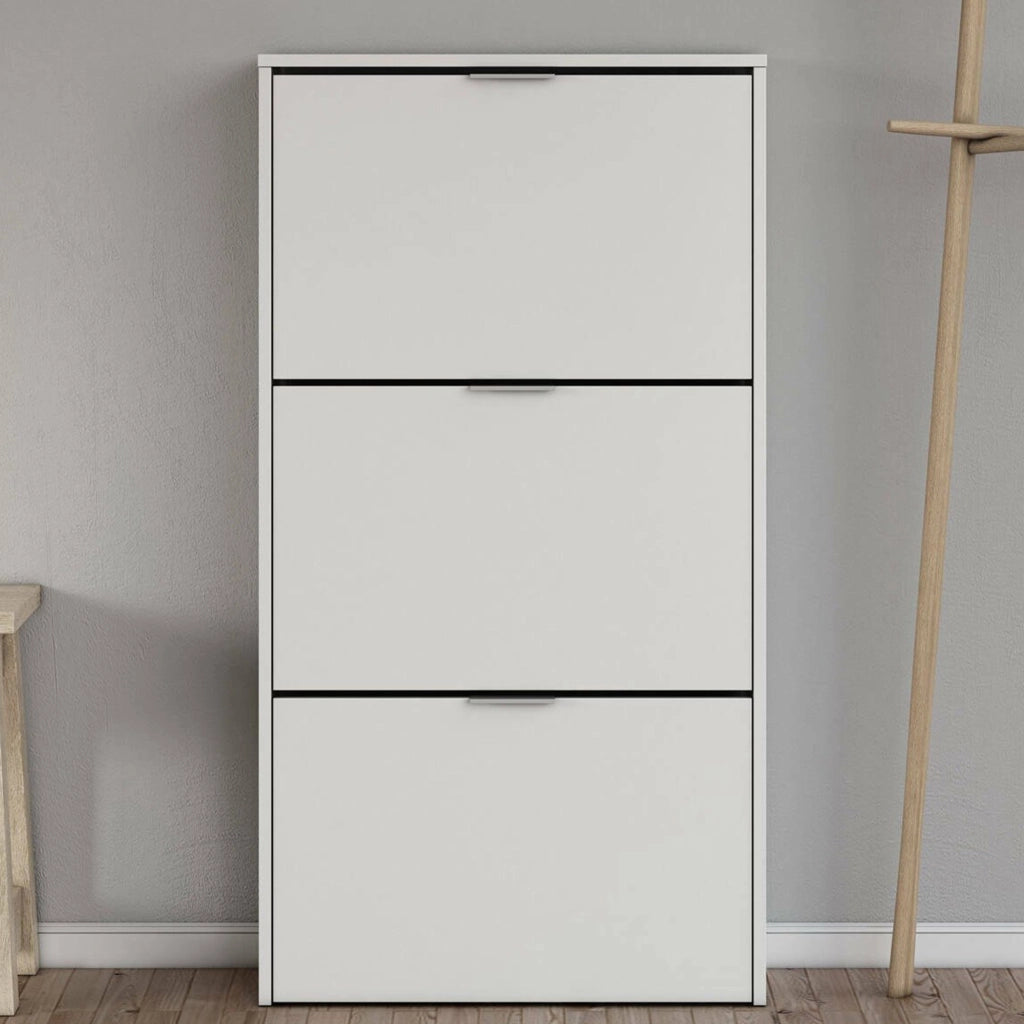 Mobile Portascarpe Asca, Scarpiera 18 Paia, 60x22x113h cm Bianco Lucido