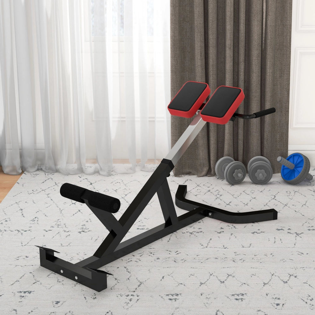 Sedia Romana ad Altezza Regolabile con Imbottitura Spessa, in Acciaio e PU, 126x70x67-84 cm, Nera