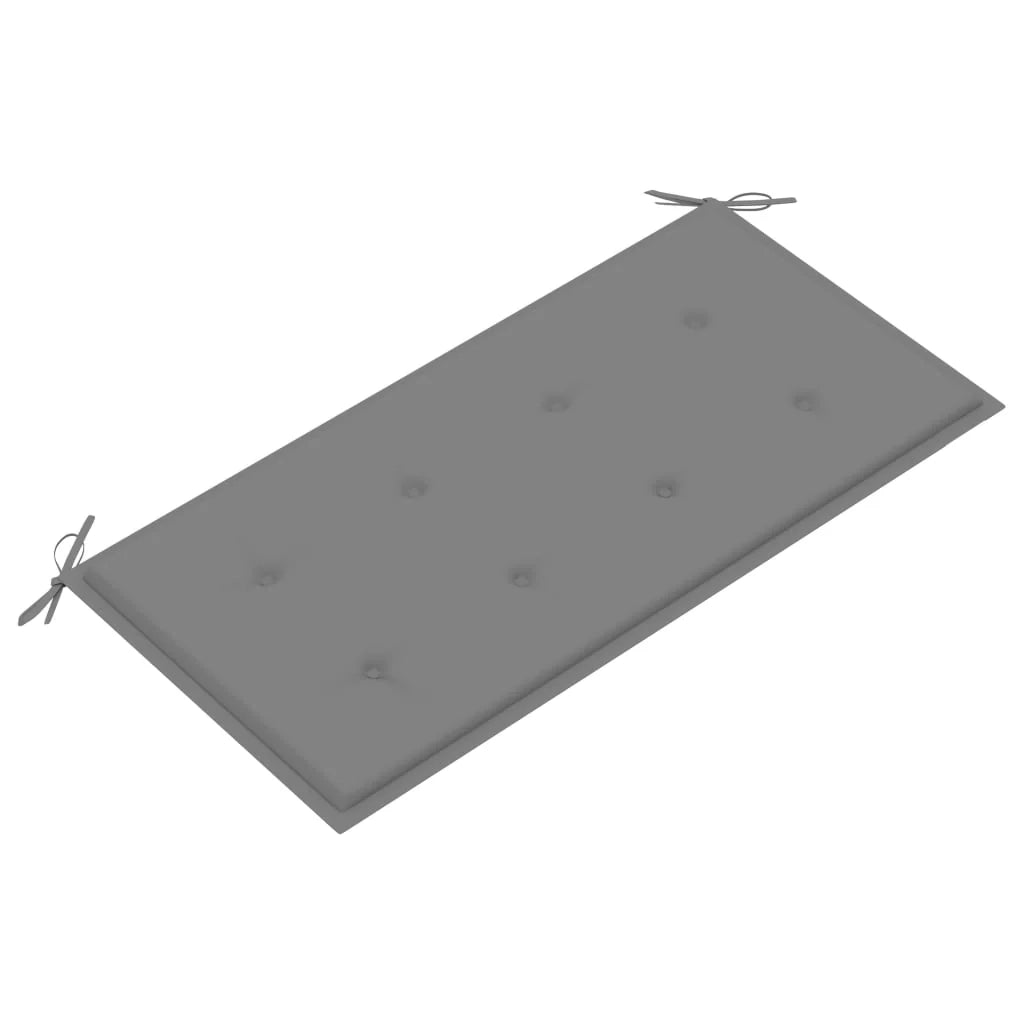 Panca da giardino mobili da esterno per patio mobili da terrazza con cuscino grigio 112 cm legno massello di teak 02_0011508