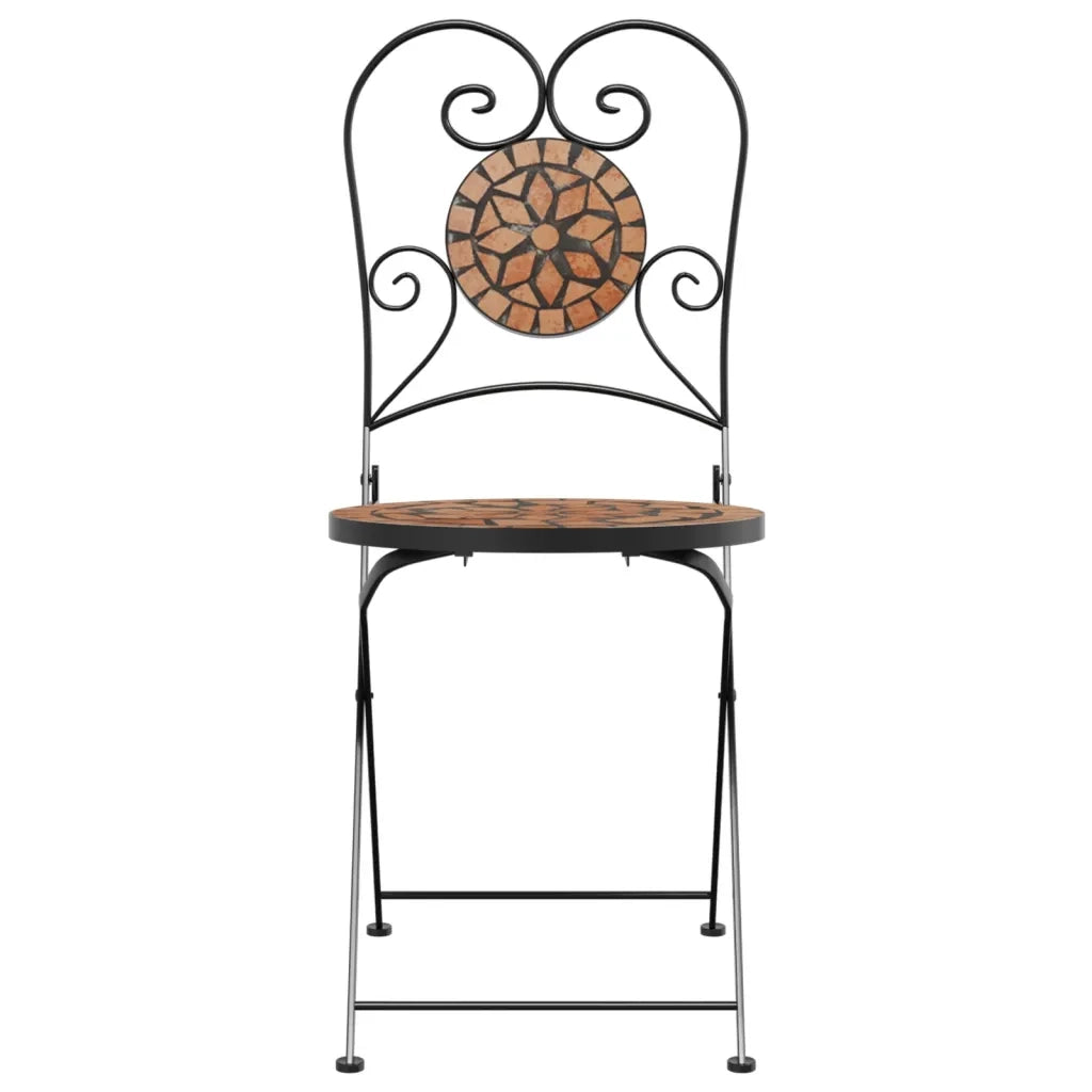 Sedie da BistrÃ² Pieghevoli 2 pz Terracotta in Ceramica