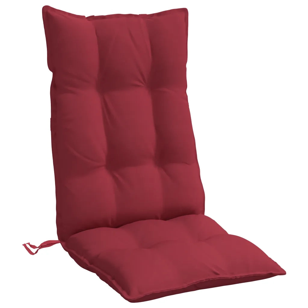 Cuscini Sedia con Schienale Alto 4 pz Rosso Vino Tessuto Oxford 377630