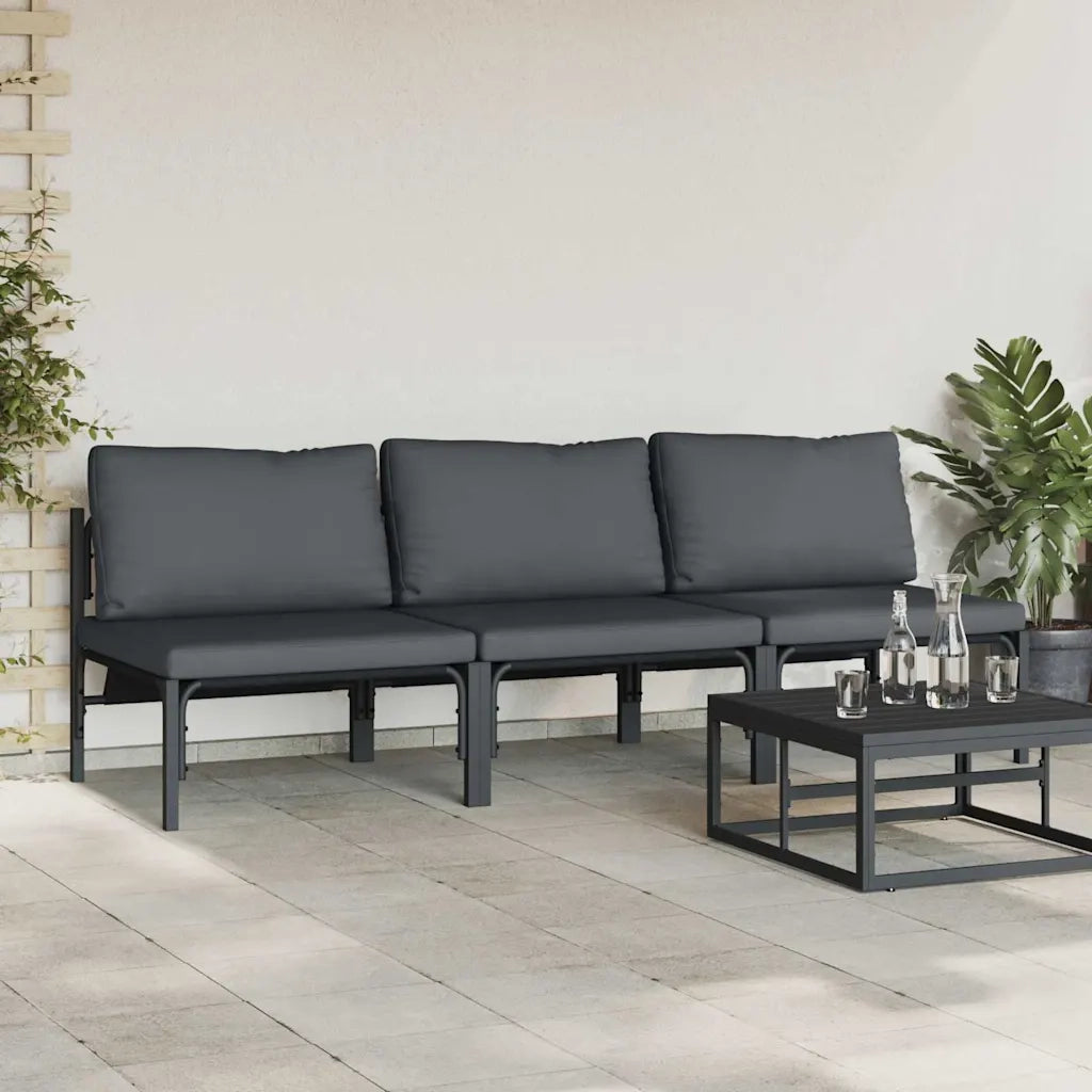 Divano da Giardino-Mobili da Esterno 3 Pezzo Antracite 80 x 80 x 71 cm Acciaio