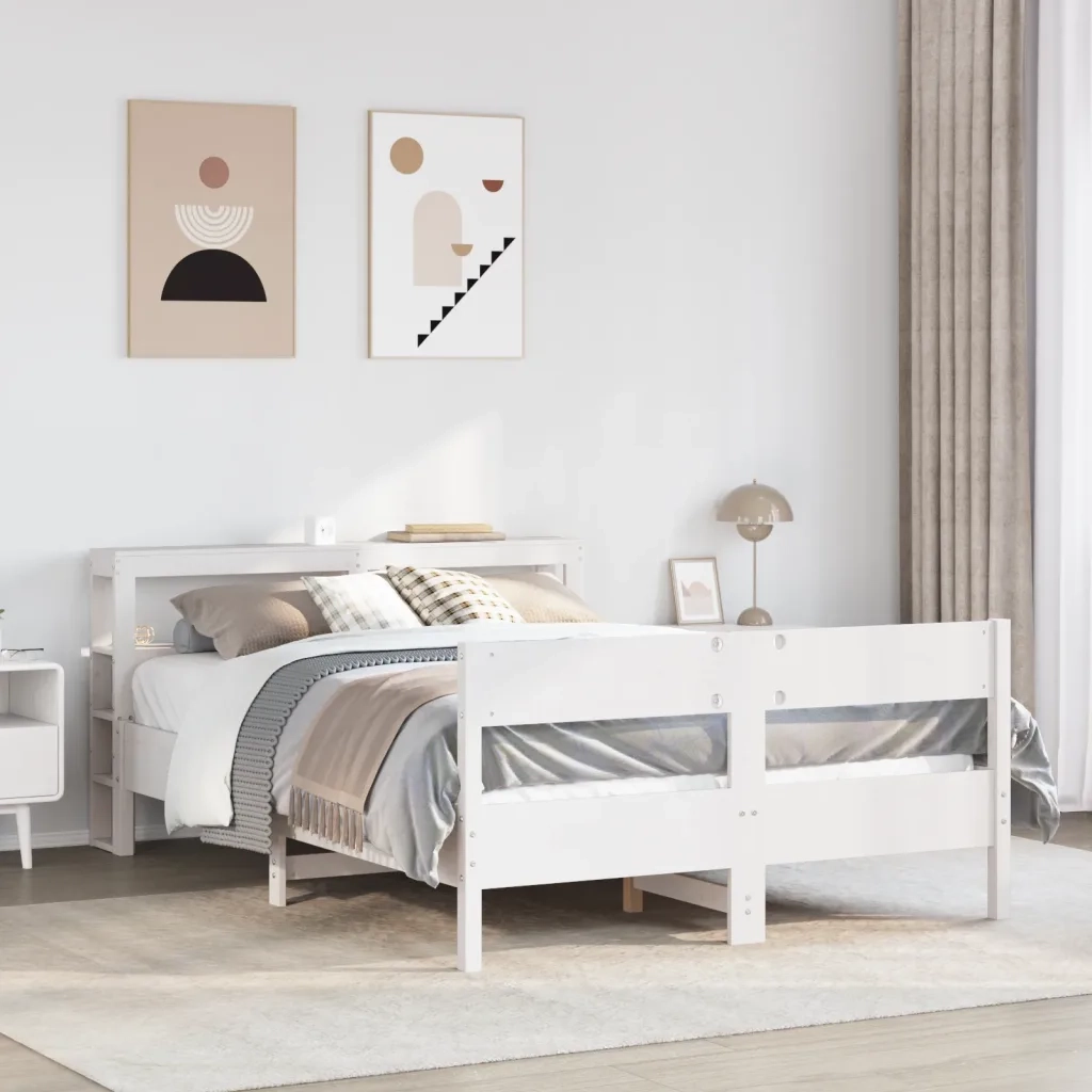 vidaXL Letto senza Materasso Bianco 120x190 cm Legno Massello di Pino