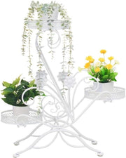 Stand per fiori a 3 livelli - Supporto metallico per piante - Per interni ed esterni